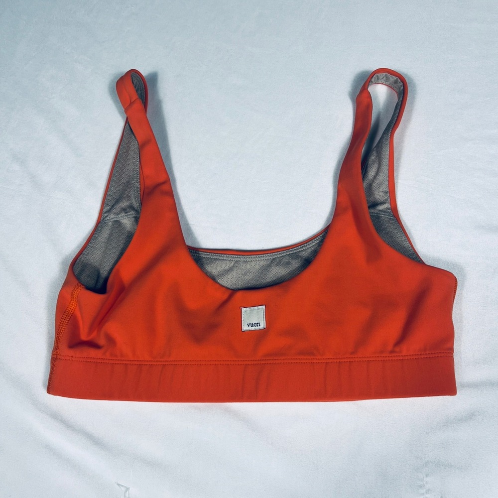 Vuori Yosemite Sports Bra Orange Activewear Yoga Gym VW158 Womens XS